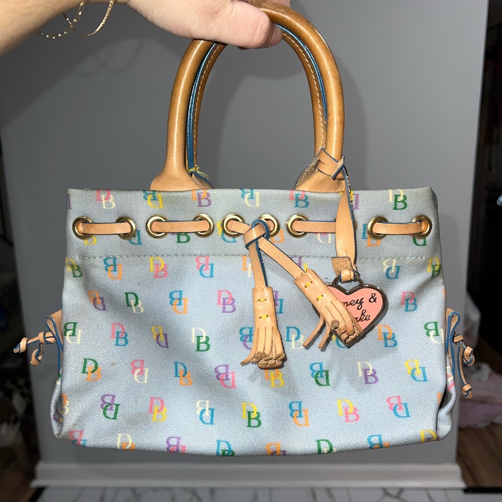Dooney & Bourke Rainbow Monogram Tassel Tote